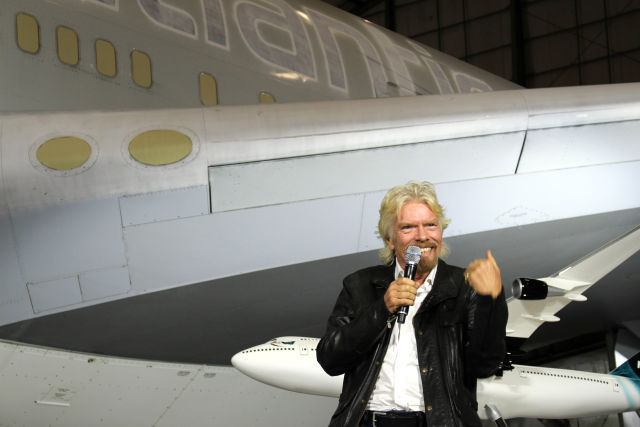Branson dug the 747 aircraft acquired by Virgin Orbit.
