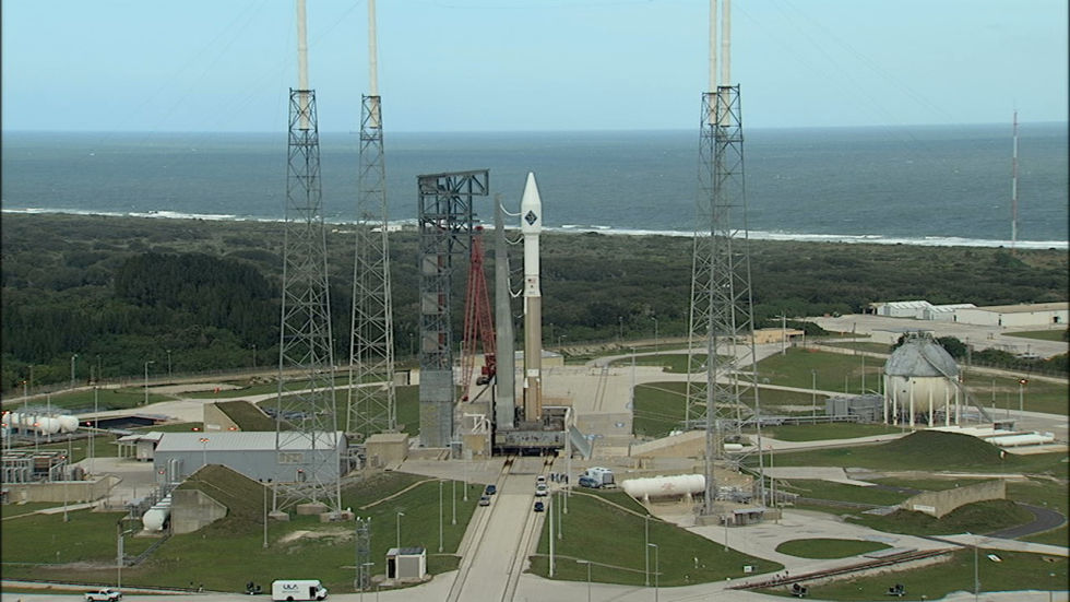 CRS Orb-4's launch vehicle on the pad at an earlier launch attempt on Friday.