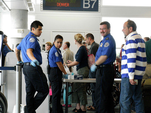 TSA screening passengers in Fort Lauderdale, Florida. 