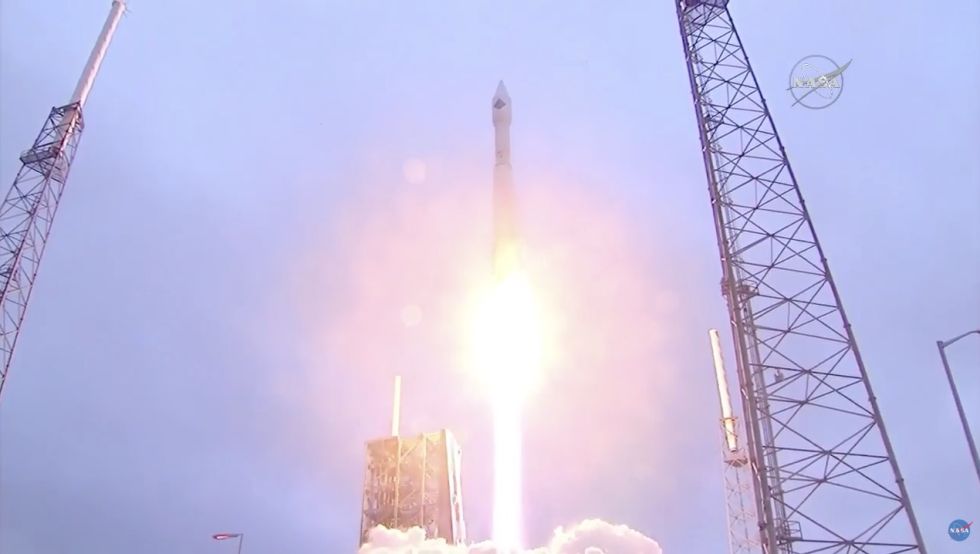 Commercial space station resupply launch success—Cygnus blasts off