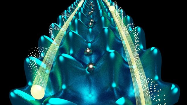 Two atoms make quantum memory, processing gate, and test of entanglement
