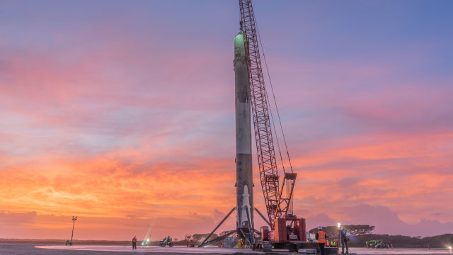 The first stage of SpaceX's Falcon 9 rocket, after it landed in Florida in December.