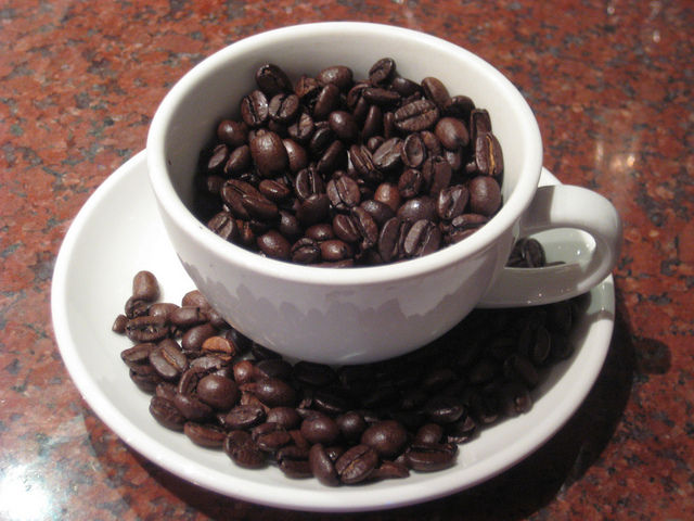 How many coffee beans are in each cup of coffee?