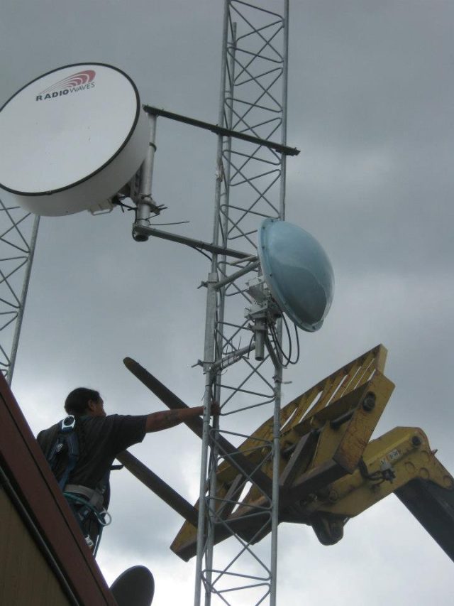 The Tribal Digital Village constructs an access point tower for the Pala reservation.