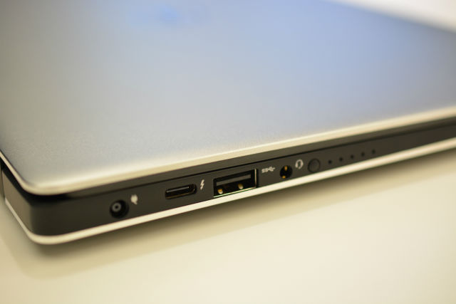 A Thunderbolt 3 port on Dell's latest XPS 13. A year ago, Thunderbolt was almost impossible to find in PCs.