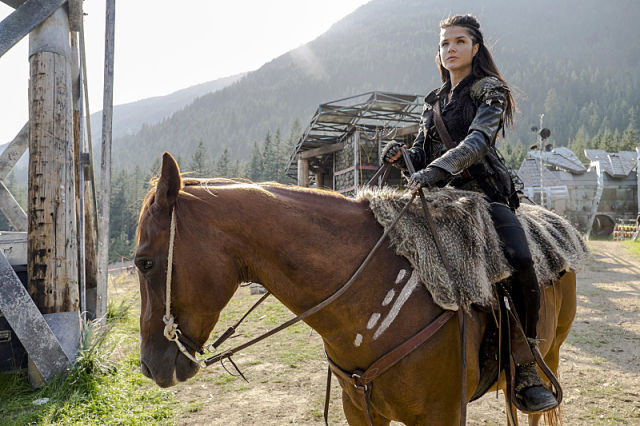 From tonight's season premiere of <i>The 100</i>—"Wanheda: Part One"—with Marie Avgeropoulos as Octavia.