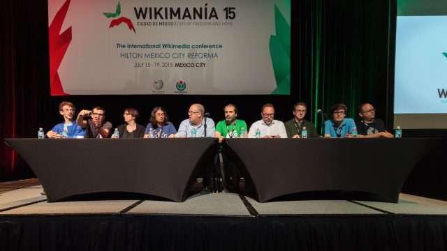 Board of the Wikimedia Foundation in July 2015, at an event in Mexico City.