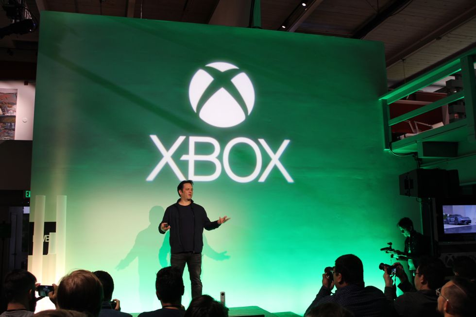 Phil Spencer addresses the Xbox spring showcase crowd on February 24.