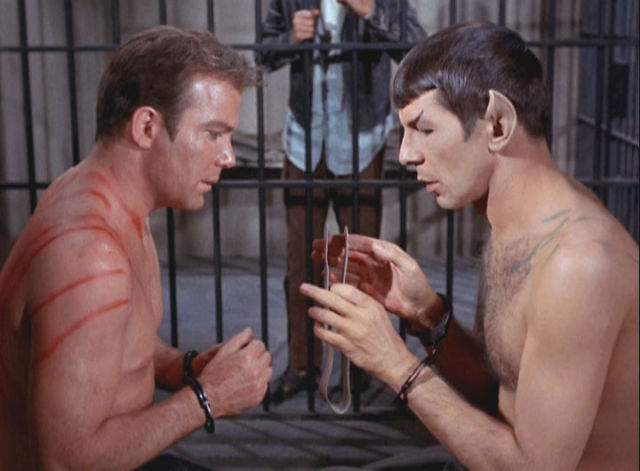 Kirk and Spock make plans.