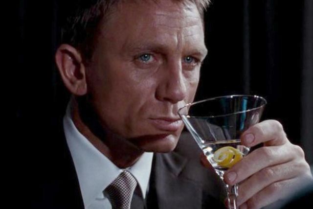 James Bond with his preferred drink.