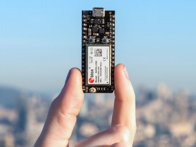 The Electron, an Arduino-compatible controller that just happens to have a GSM cellular connection built in.