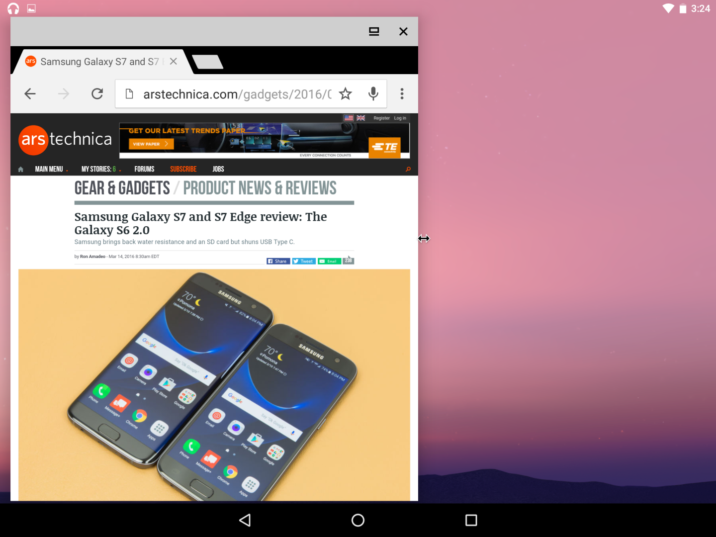 This is Android N’s freeform window mode - Ars Technica