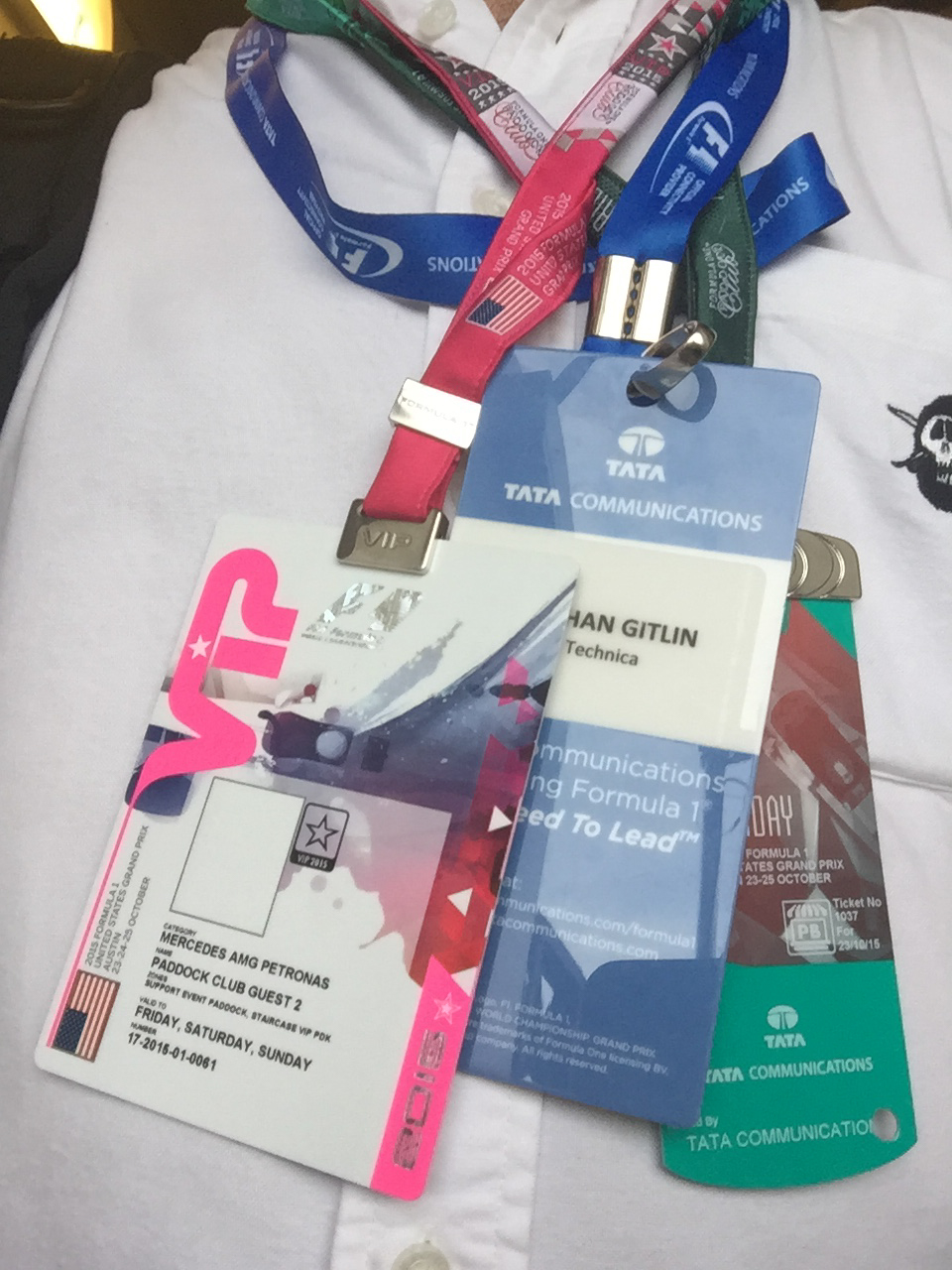 Formula 1 Austin Paddock Pass 