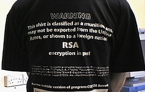 The famous munition T-shirt—the way security data might have to have been shared if proposed trade restrictions under the Wassenaar Arrangement were approved.