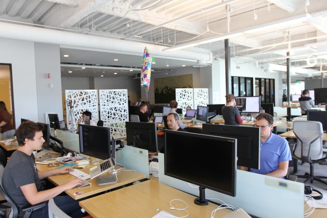 Inside Slack's SF office (though there's a distinct lack of visible emoji in your official office visual, Slackers). 