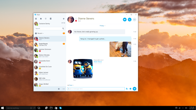 The new UWP Skype app looks like a slightly tidier version of the current Win32 app.