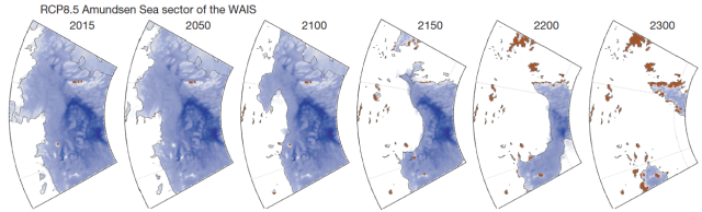 The Amundsen Sea portion of the West Antarctic Ice Sheet (which includes Thwaites Glacier) in the high emissions scenario simulations.