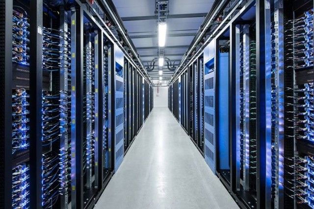 One of Facebook's data centers filled with custom-designed servers.