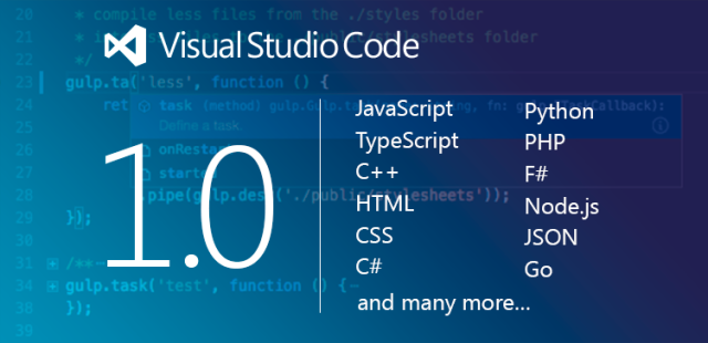 Visual Studio Code editor hits version 1, has half a million users