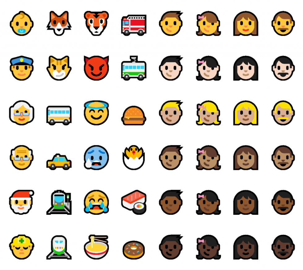 The new emojis on display.