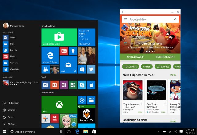 Google Play on Windows! It could happen some day.