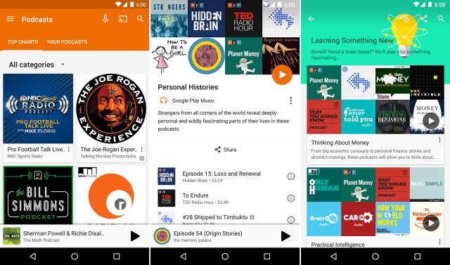 Google Play Music Podcasts in action.