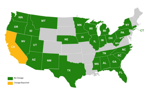 Downdetector Frontier Map