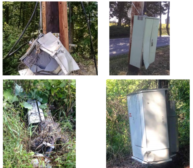 Poorly maintained equipment, as shown in a union complaint about Verizon maintenance.