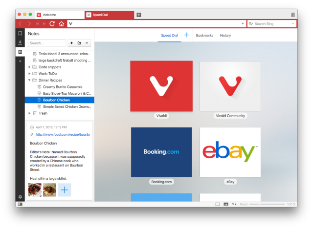Vivaldi 1.0 tries to reverse web browser simplification trend