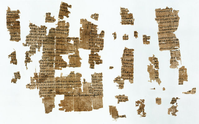 Fragments of Sappho's poetry, though not "Midnight Poem," transcribed in the second century BCE.