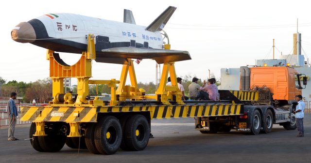 The RLV-TD vehicle on the ground, before being mated to its booster