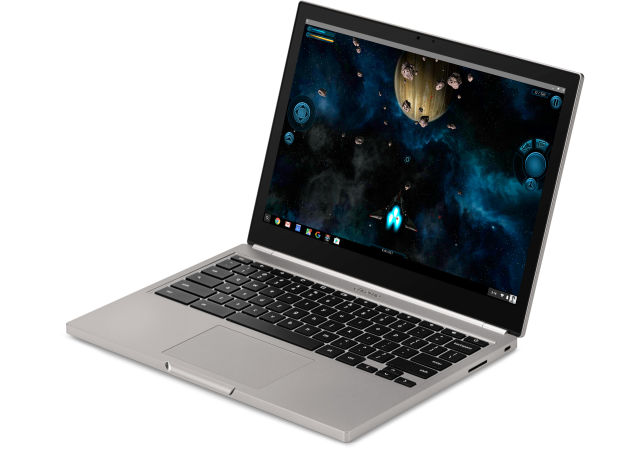 The Android game <i>Galaxy On Fire</i> running on the Chromebook Pixel.