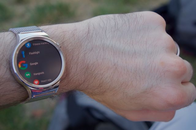 The Huawei Watch running Android Wear 2.0.