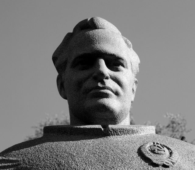 Statue of the late cosmonaut Gherman Titov.