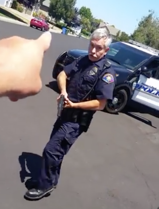 July 29 confrontation between Rohnert Park officer David Rodriguez and resident Don McComas.