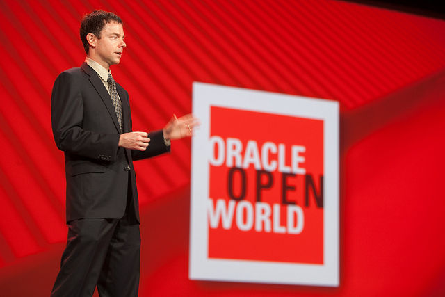 Edward Screven, Oracle's chief architect, speaking at Oracle's OpenWorld conference in 2012. 