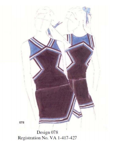 One of Varsity's cheerleading uniforms