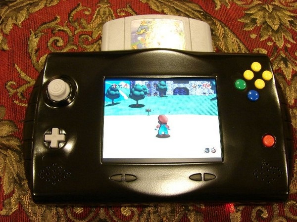 Artist's conception of the mysterious "MH" portable. Or a hacked-together portable N64. One of those.