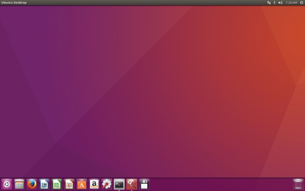 Ubuntu with the launcher along the bottom of the screen.