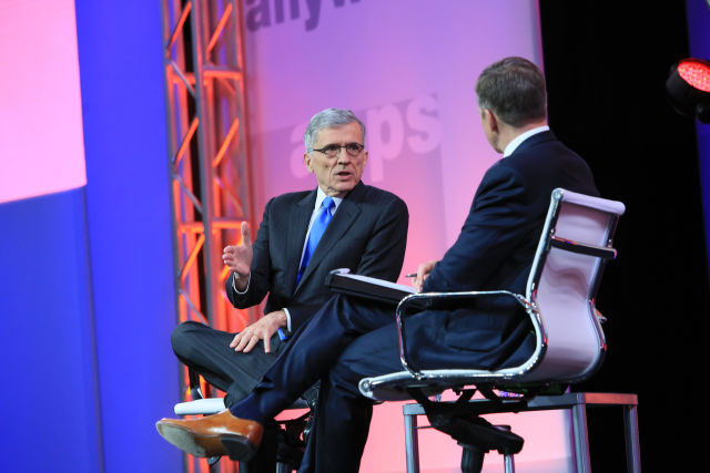 FCC Chairman Tom Wheeler at the National Cable & Telecommunications Association conference in Boston, speaking to C-SPAN Senior Executive Producer Peter Slen.