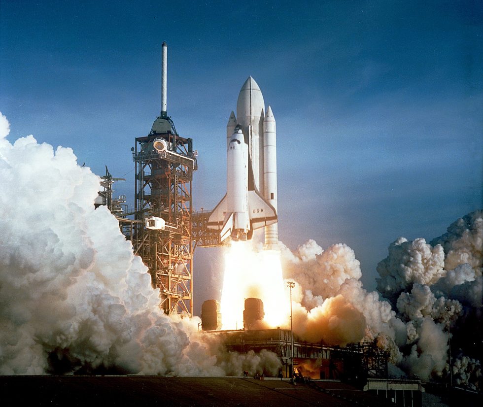 The first launch of the space shuttle finally came on April 12, 1981.