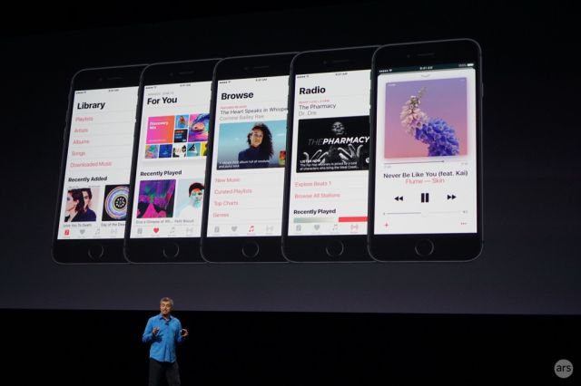 Apple Music on iOS 10, with Senior VP Eddy Cue.