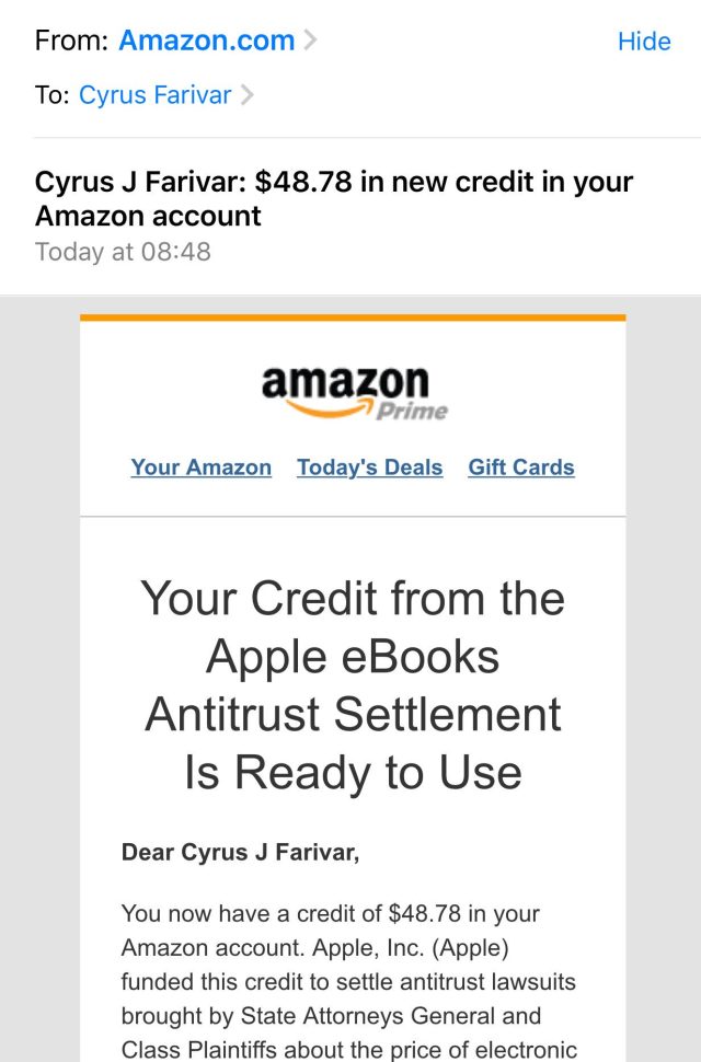 Check your spam folder, you might have some new Amazon credit Ars