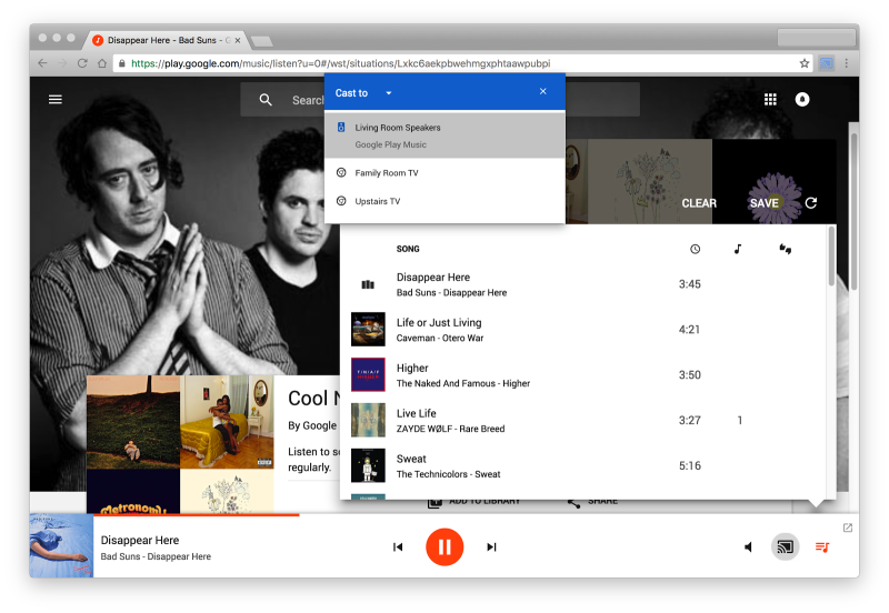 The Google Cast integration in Chrome. 
