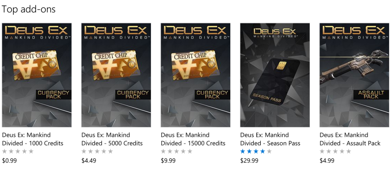 Wanna get more in-game currency, weapons, and experience-point boosts in the new Deus Ex game? Pay up, suckers.