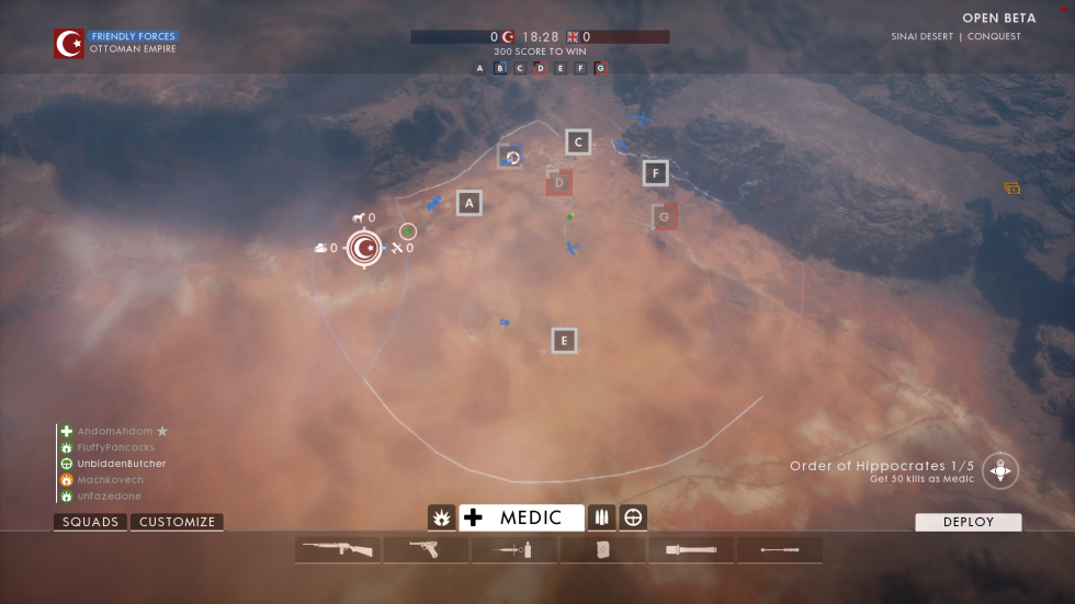 The Sinai map layout in Conquest mode.