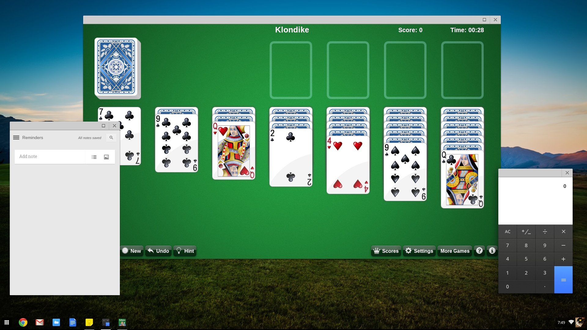 Solitaire on google chrome 