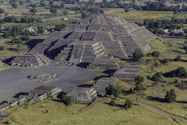 The Pyramid of the Moon in Teotihuacan, México.