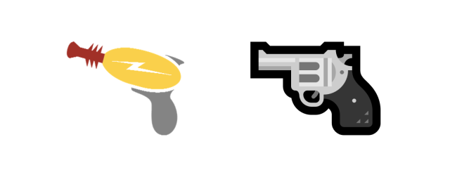 Microsoft swaps toy gun emoji for revolver—days after Apple does the opposite