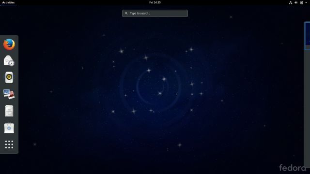 The default GNOME 3.20 desktop in Fedora 24.